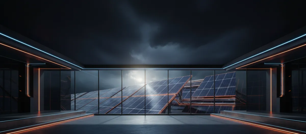 Futuristic solar panel installation